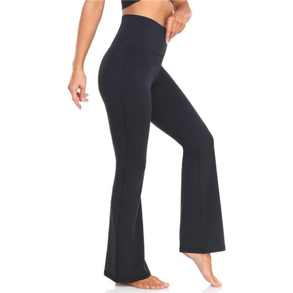 High Waist Flared Leggings, 30"/32" Bootcut Casual Yoga Pants, Tummy Control - Picture 6 of 6